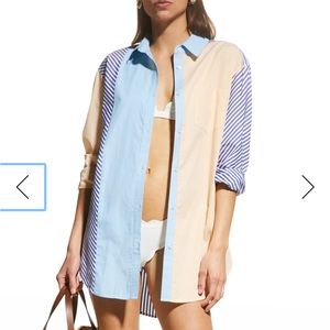 Solid & Striped The Oxford Tunic in Greek Blue/Butterscotch/Lapis Blue